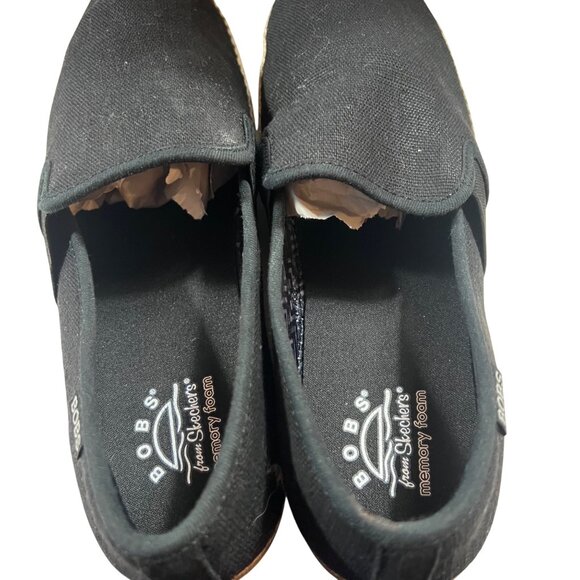 BOBS Womens Black Canvas Slip-On Shoes Memory Foam Insole Casual Size 10 - Picture 5 of 7
